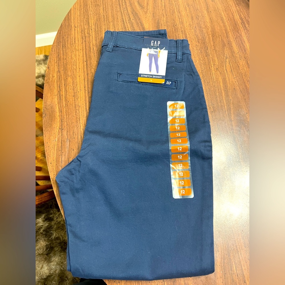 GAP STRETCH SKINNY PANTS WOMEN'S NAVY TWILIGHT SOFT FABRIC MSRP $49.99 SIZE 12